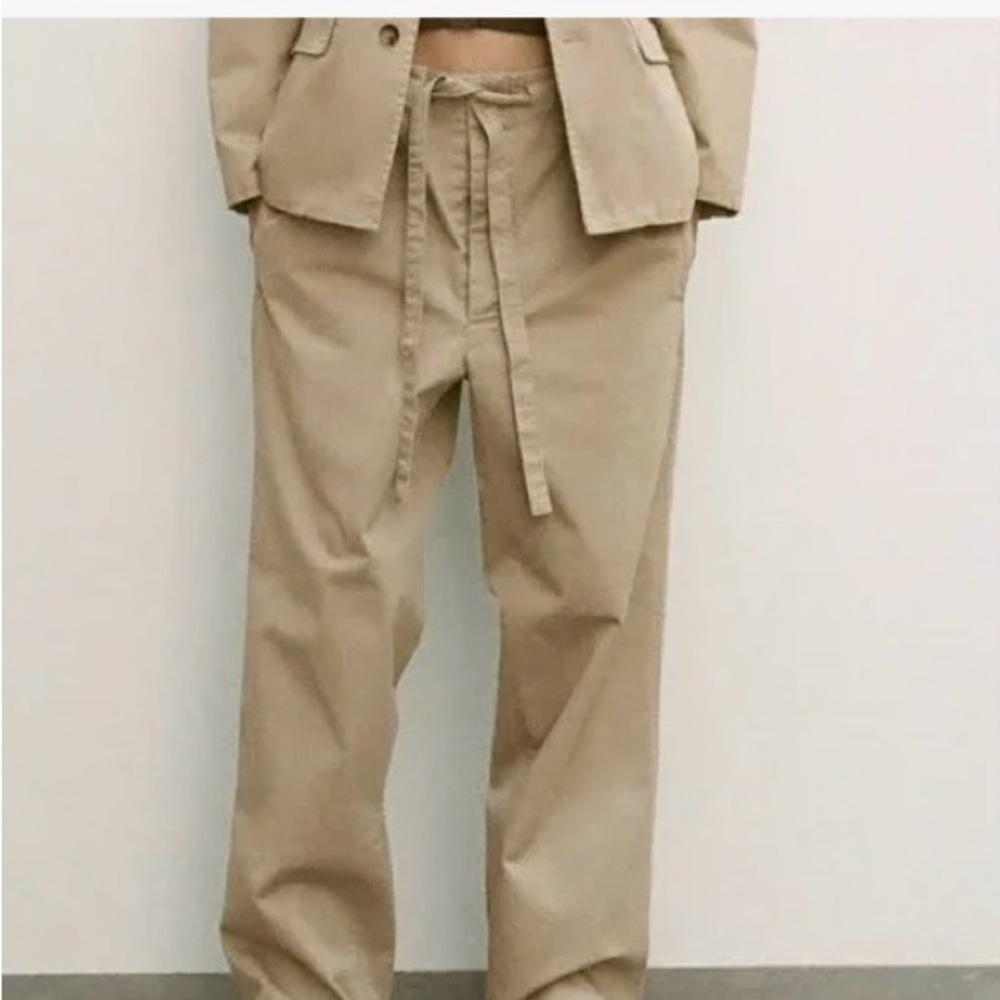 Tan Chinos with Adjustable Waistband and Relaxed Fit